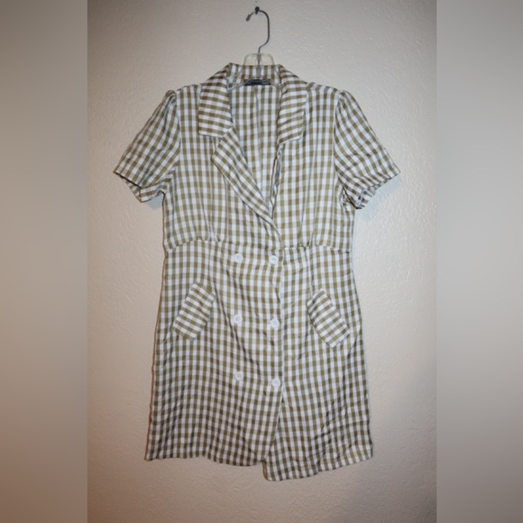 Plaid Double-Breasted Blazer Dress - Picture 1 of 3